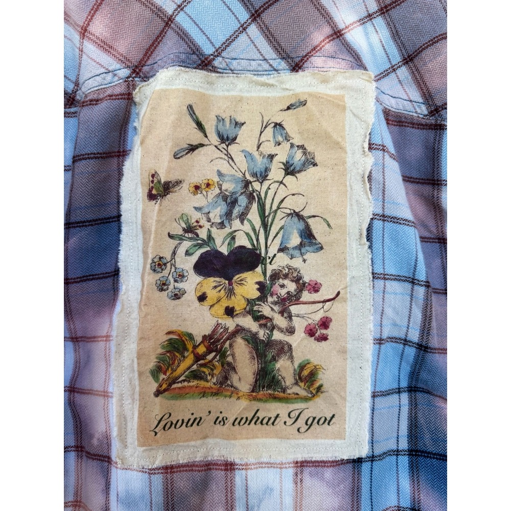 Moonshine Salvage Cupid Floral Flannel Shirt L‎ Cottagecore Boho
